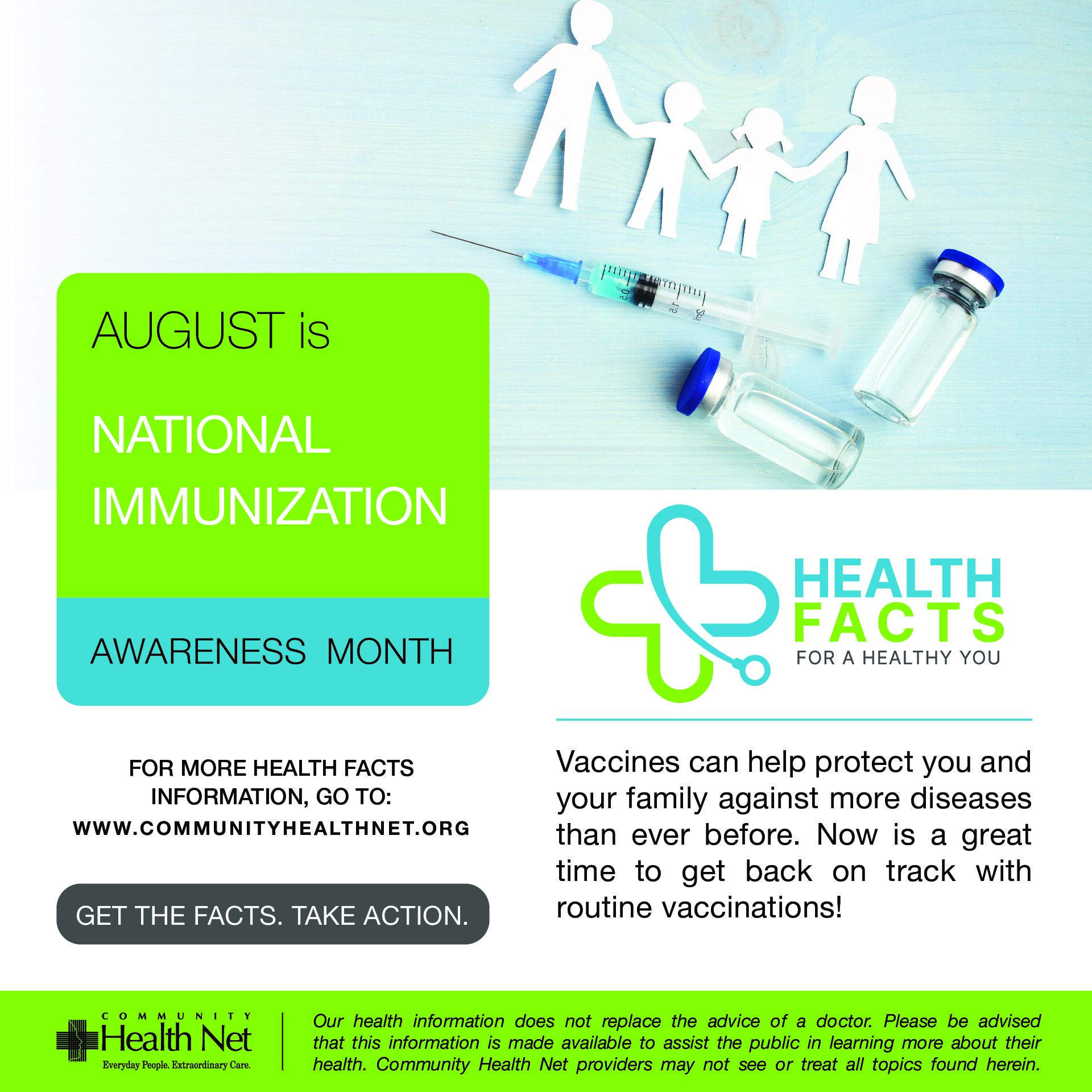 August Is National Immunization Awareness Month - Community Health Net