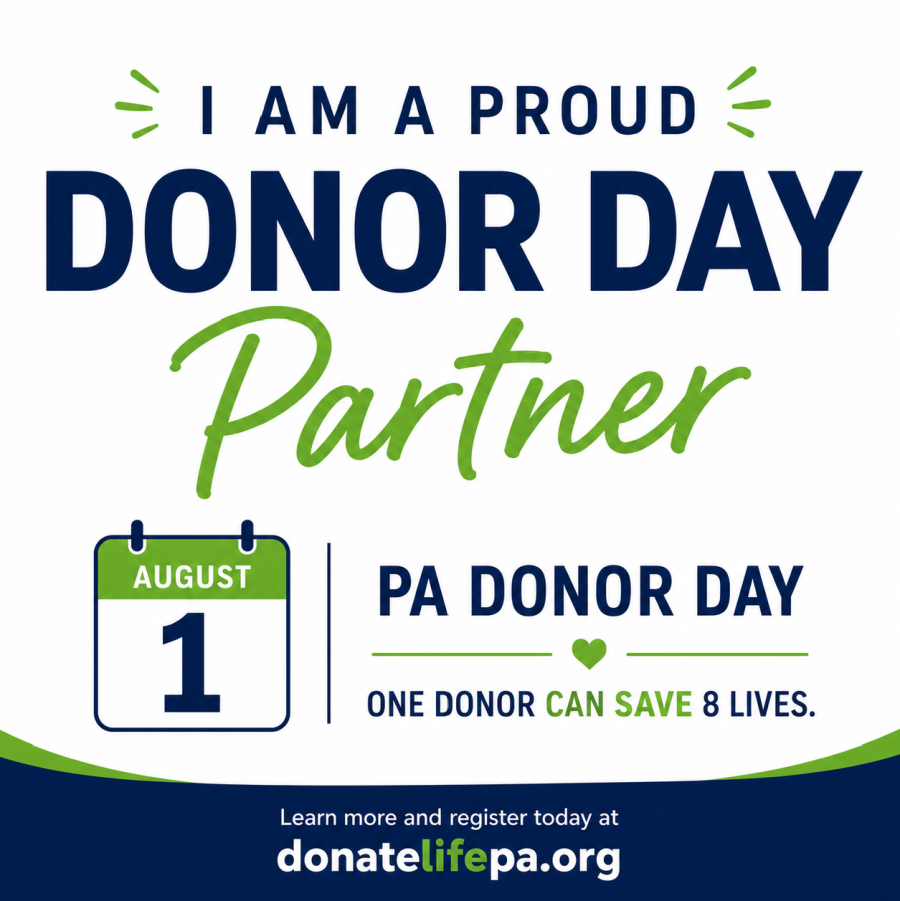 I am a proud Donor Day Partner. August 1. PA Donor Day. One donor can save 8 lives.